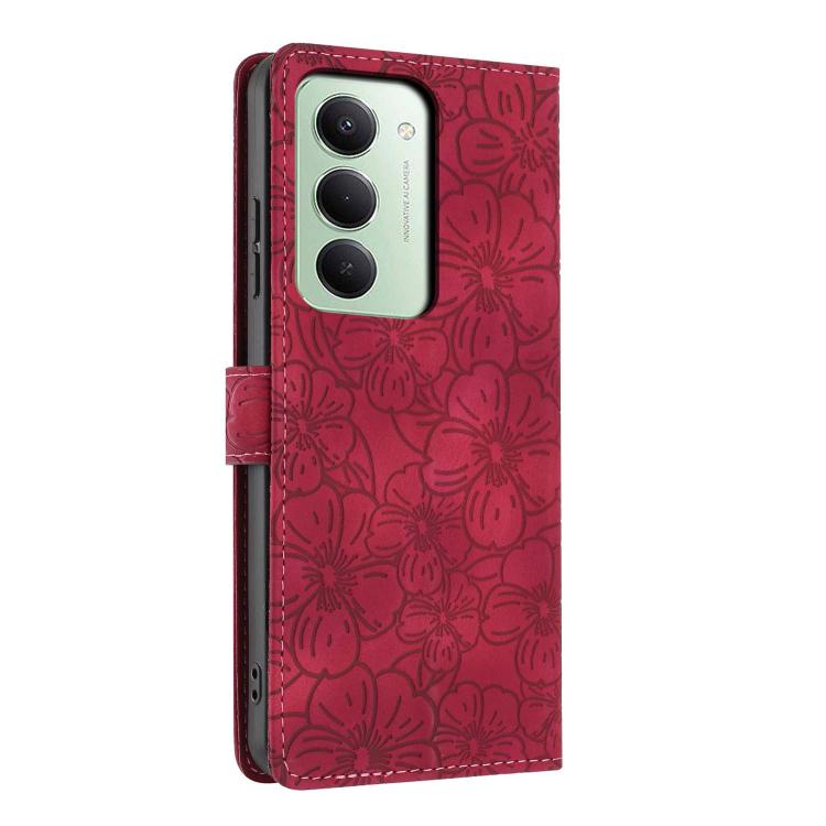 For Redmi 15 5G / 4G EU 171mm Cherry Blossoms Embossed Leather Phone Case