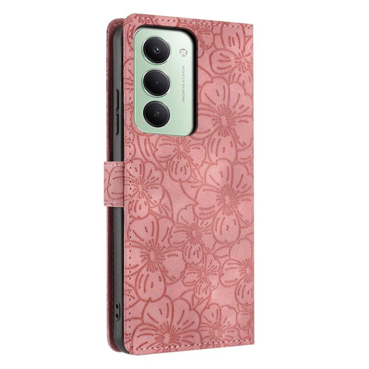 For Redmi 15 5G / 4G EU 171mm Cherry Blossoms Embossed Leather Phone Case