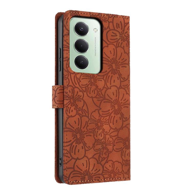 For Redmi 15 5G / 4G EU 171mm Cherry Blossoms Embossed Leather Phone Case