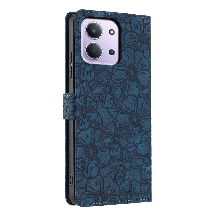 For Redmi 15C 5G / 4G Global 171mm Cherry Blossoms Embossed Leather Phone Case