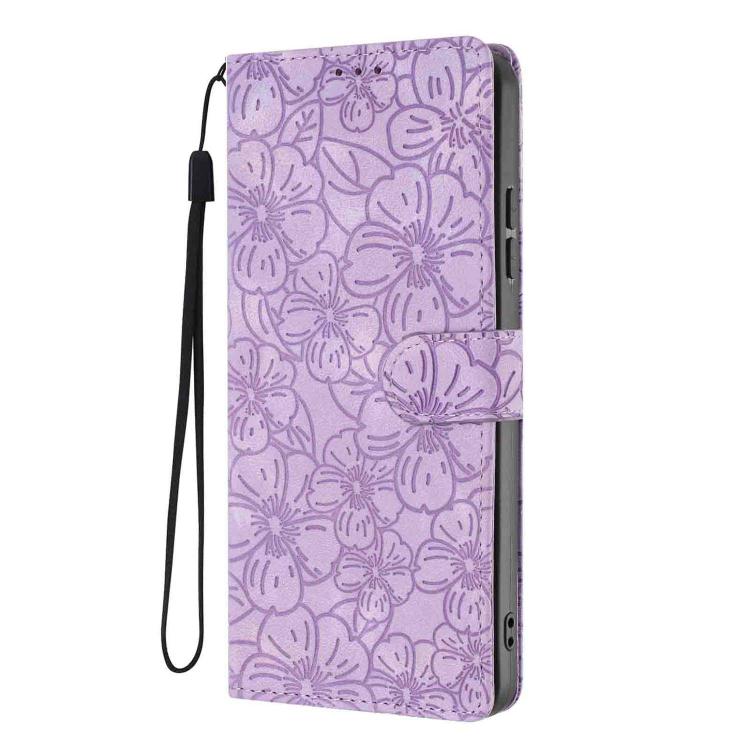 For Redmi 15C 5G / 4G EU 173mm Cherry Blossoms Embossed Leather Phone Case