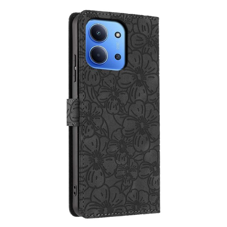 For Redmi 15C 5G / 4G EU 173mm Cherry Blossoms Embossed Leather Phone Case