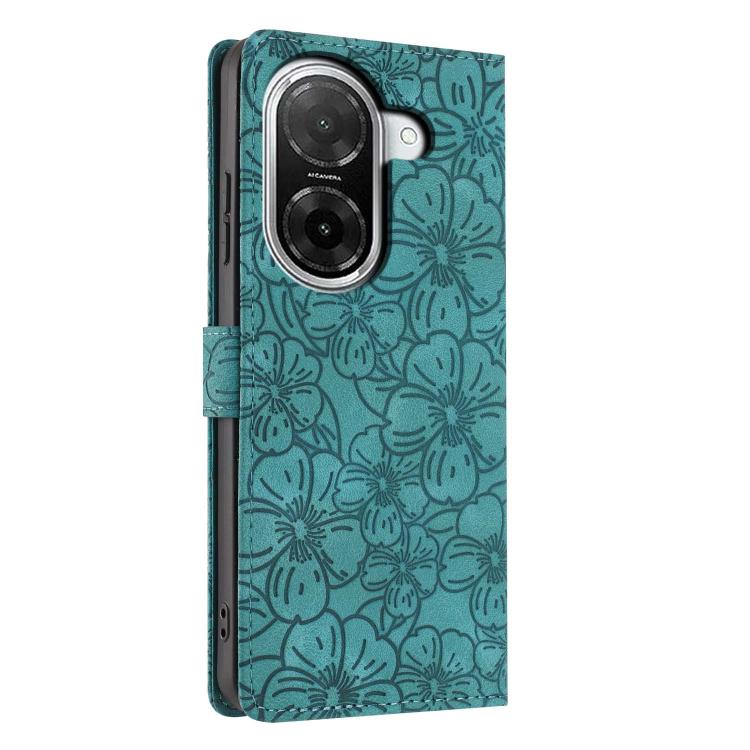 For Redmi A5 4G Global 171.7mm Cherry Blossoms Embossed Leather Phone Case