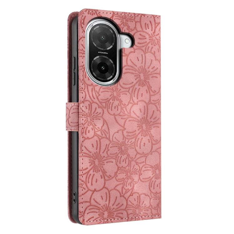 For Redmi A5 4G Global 171.7mm Cherry Blossoms Embossed Leather Phone Case