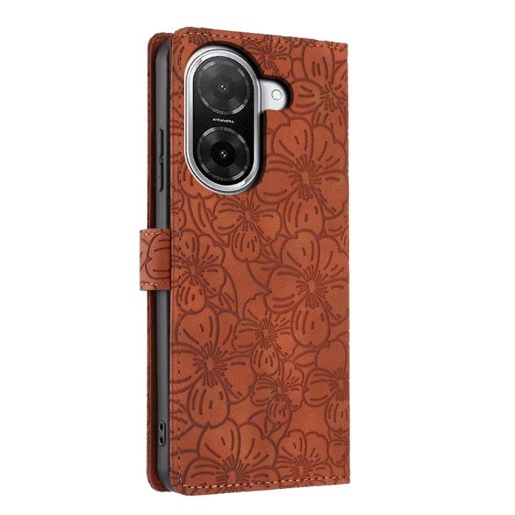 For Redmi A5 4G Global 171.7mm Cherry Blossoms Embossed Leather Phone Case