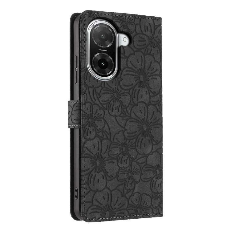 For Redmi A5 4G Global 171.7mm Cherry Blossoms Embossed Leather Phone Case