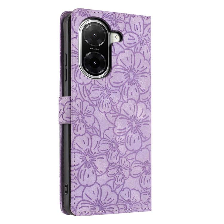 For Redmi A5 4G EU 173.3mm Cherry Blossoms Embossed Leather Phone Case