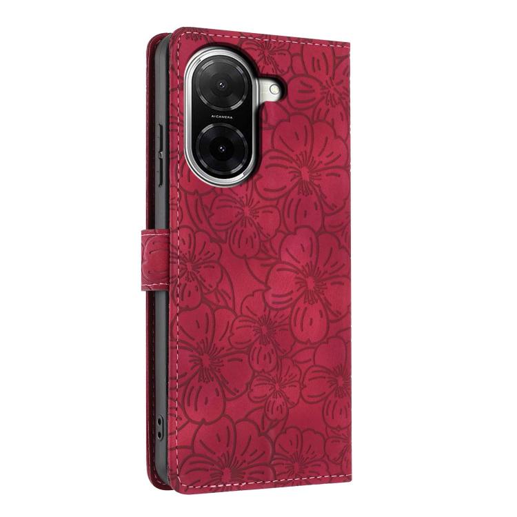 For Redmi A5 4G EU 173.3mm Cherry Blossoms Embossed Leather Phone Case