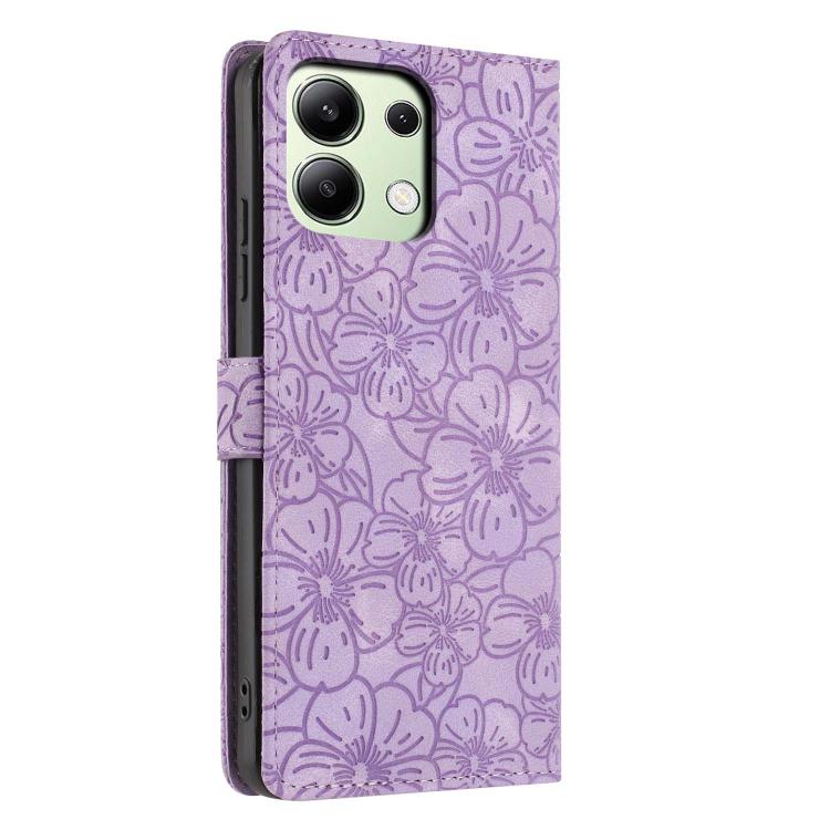 For Redmi Note 13 4G Cherry Blossoms Embossed Leather Phone Case
