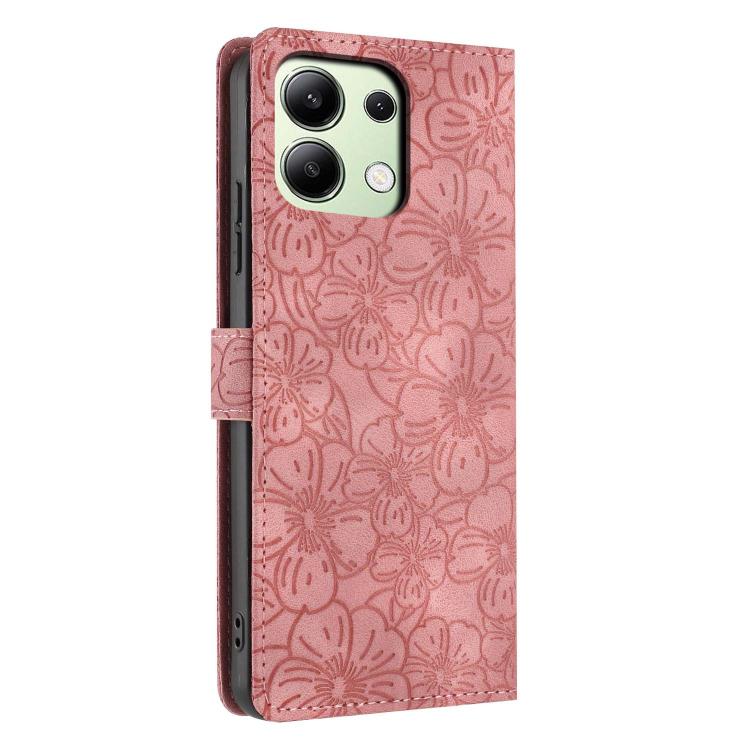 For Redmi Note 13 4G Cherry Blossoms Embossed Leather Phone Case