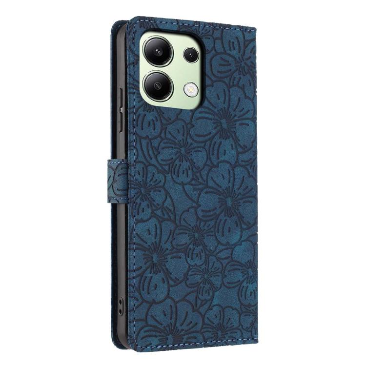 For Redmi Note 13 4G Cherry Blossoms Embossed Leather Phone Case