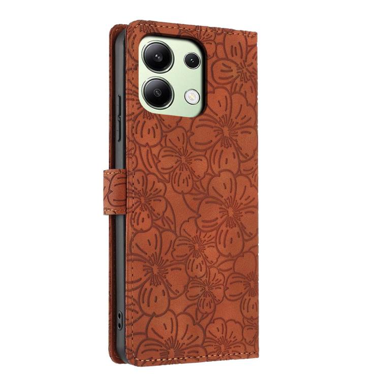 For Redmi Note 13 4G Cherry Blossoms Embossed Leather Phone Case
