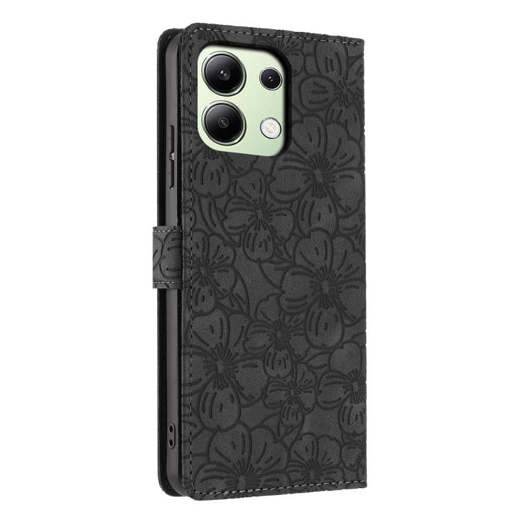 For Redmi Note 13 4G Cherry Blossoms Embossed Leather Phone Case