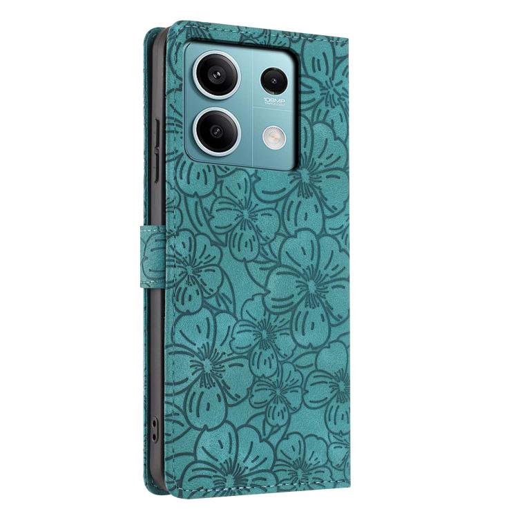 For Redmi Note 13 5G Cherry Blossoms Embossed Leather Phone Case