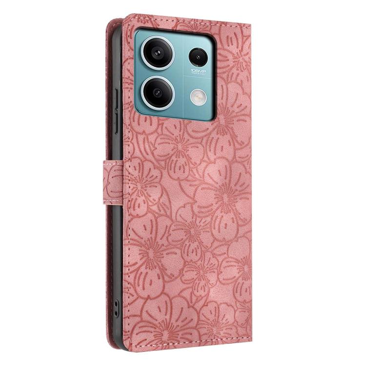 For Redmi Note 13 5G Cherry Blossoms Embossed Leather Phone Case