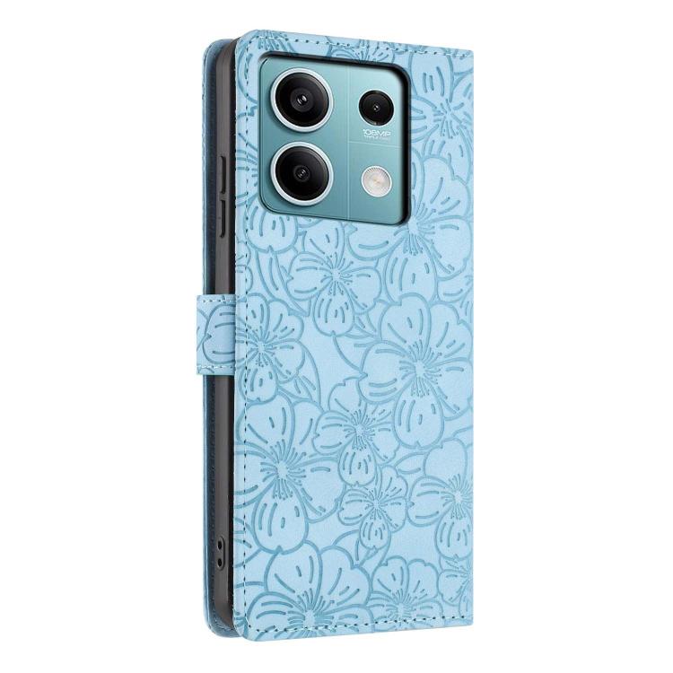 For Redmi Note 13 5G Cherry Blossoms Embossed Leather Phone Case