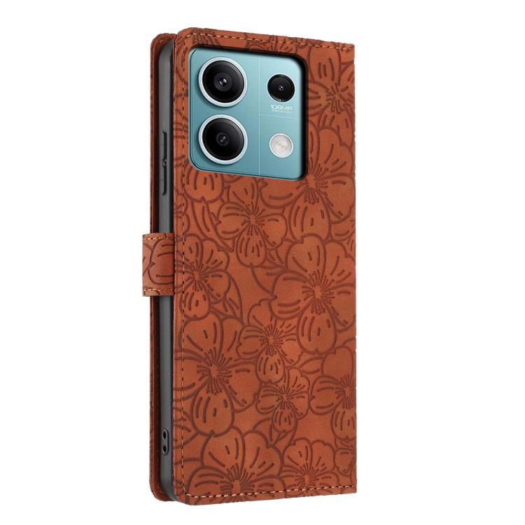 For Redmi Note 13 5G Cherry Blossoms Embossed Leather Phone Case
