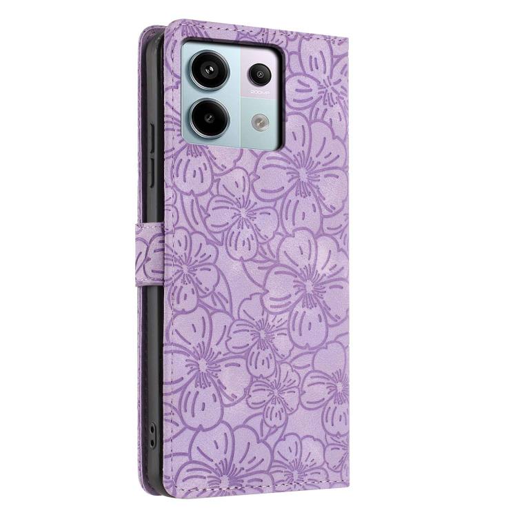 For Redmi Note 13 Pro 5G Cherry Blossoms Embossed Leather Phone Case