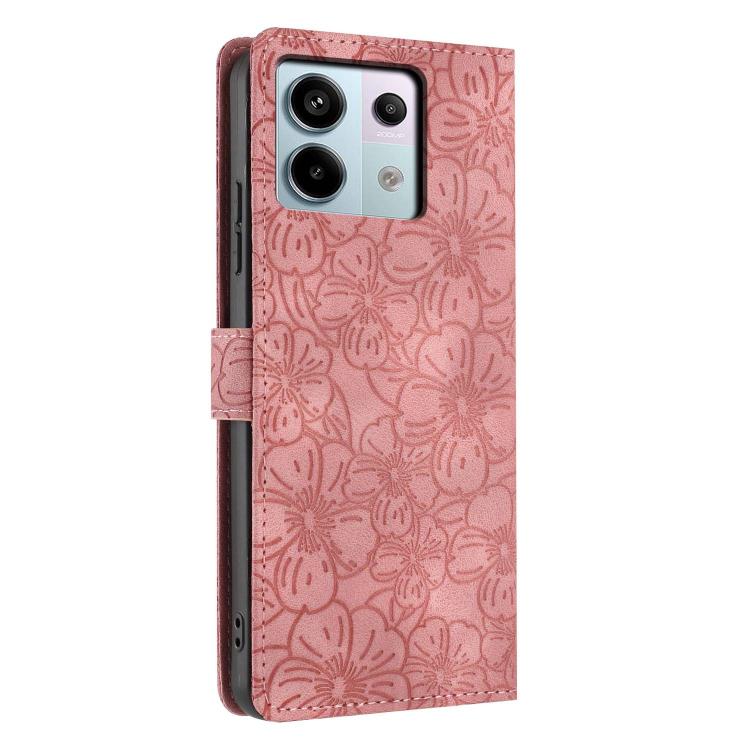 For Redmi Note 13 Pro 5G Cherry Blossoms Embossed Leather Phone Case