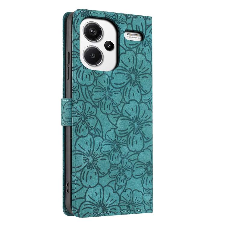 For Redmi Note 13 Pro+ Cherry Blossoms Embossed Leather Phone Case