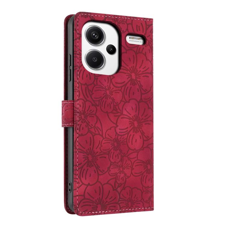 For Redmi Note 13 Pro+ Cherry Blossoms Embossed Leather Phone Case