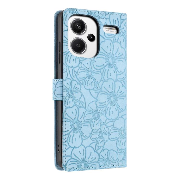 For Redmi Note 13 Pro+ Cherry Blossoms Embossed Leather Phone Case