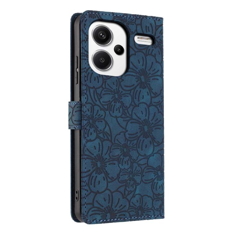For Redmi Note 13 Pro+ Cherry Blossoms Embossed Leather Phone Case