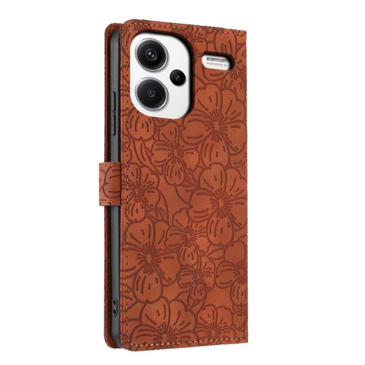 For Redmi Note 13 Pro+ Cherry Blossoms Embossed Leather Phone Case