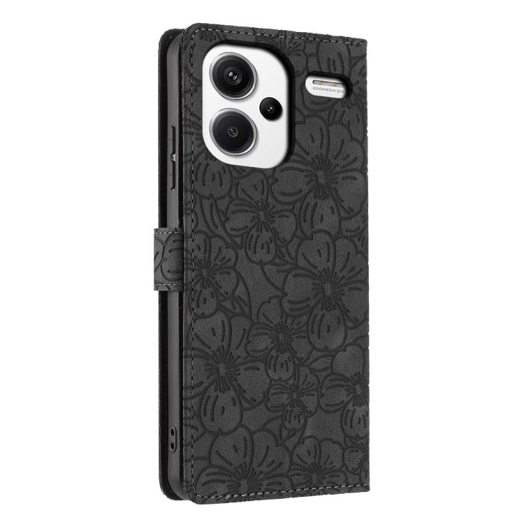 For Redmi Note 13 Pro+ Cherry Blossoms Embossed Leather Phone Case