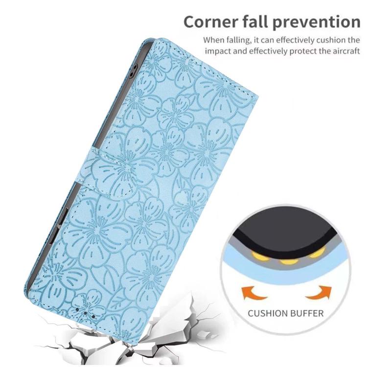 For Redmi Note 14S Cherry Blossoms Embossed Leather Phone Case