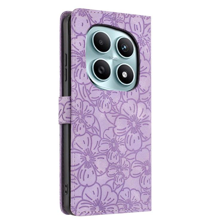 For Redmi Note 15 4G / 5G Global 164mm Cherry Blossoms Embossed Leather Phone Case
