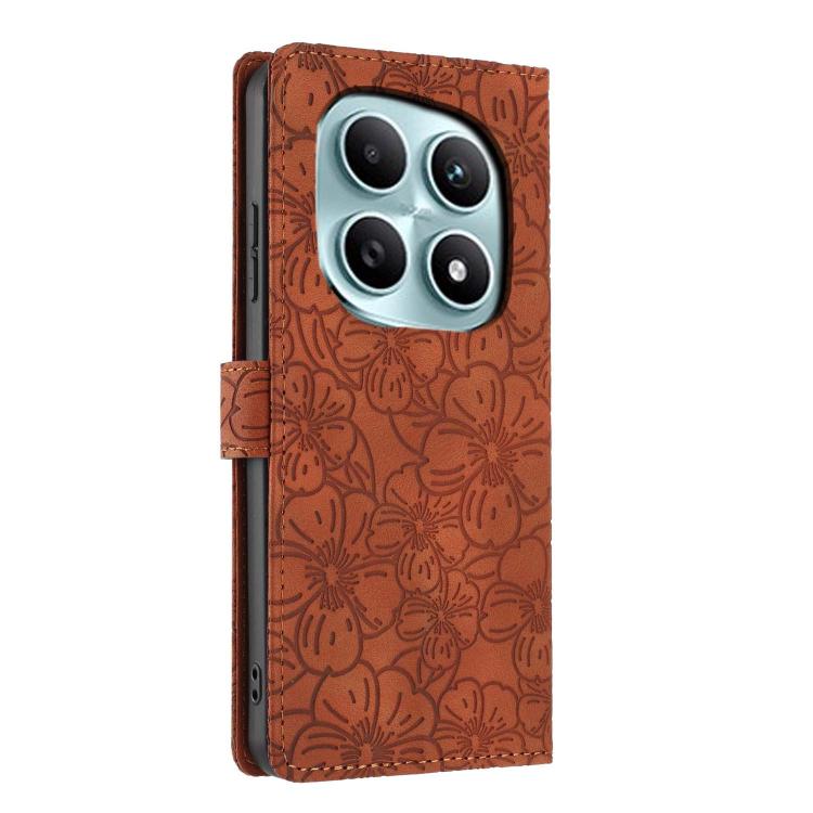 For Redmi Note 15 4G / 5G Global 164mm Cherry Blossoms Embossed Leather Phone Case