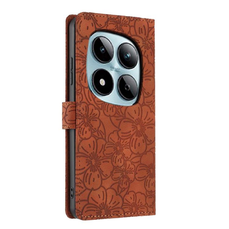 For Redmi Note 15 Pro 5G Global 163.6mm Cherry Blossoms Embossed Leather Phone Case