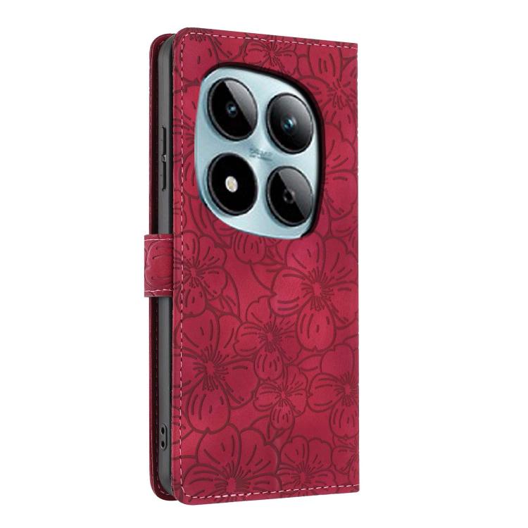 For Redmi Note 15 Pro+ 5G Global 163.3mm Cherry Blossoms Embossed Leather Phone Case