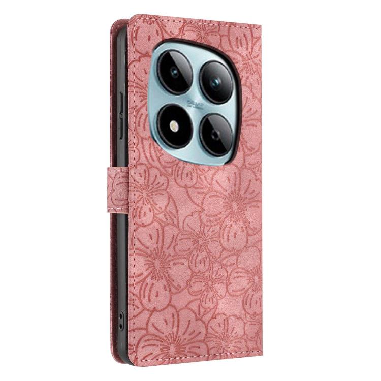 For Redmi Note 15 Pro+ 5G Global 163.3mm Cherry Blossoms Embossed Leather Phone Case