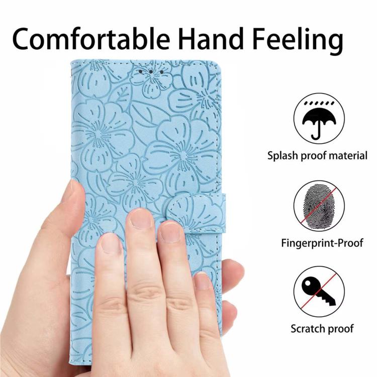 For Redmi Note 15 Pro+ 5G Global 163.3mm Cherry Blossoms Embossed Leather Phone Case