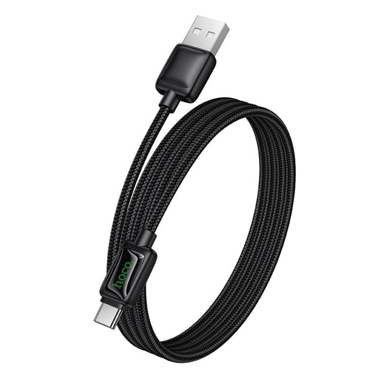 hoco U146 Mundo 1.2m 3A USB to Type-C Charging Data Cable with LED - Black