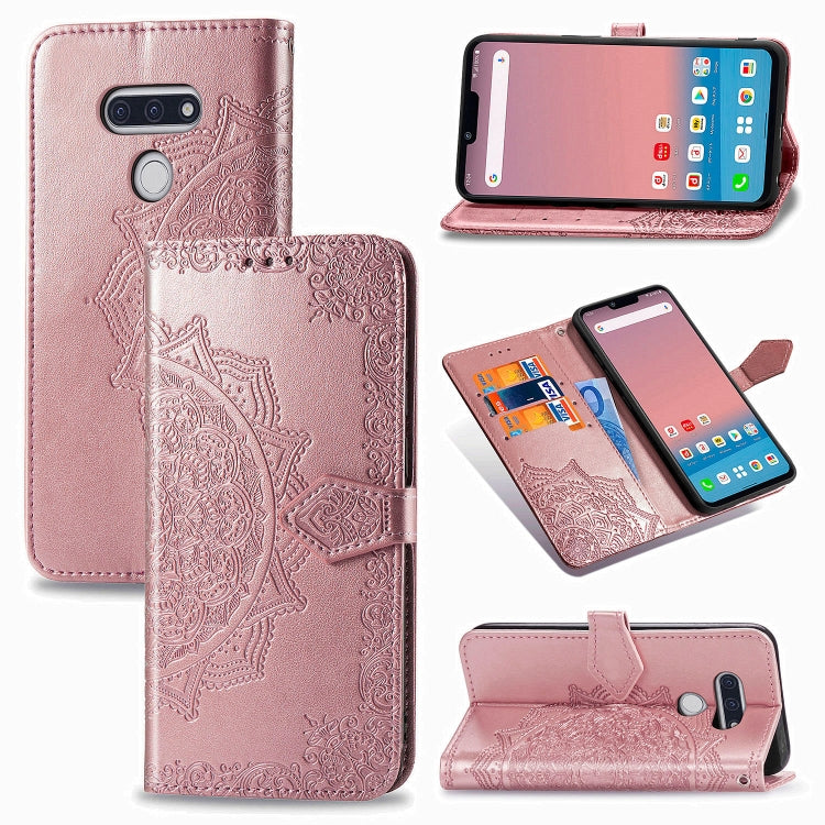 For LG Style3 L-41A Embossed Mandala Pattern TPU + PU Horizontal Flip Leather Case with Holder & Three Card Slots & Wallet