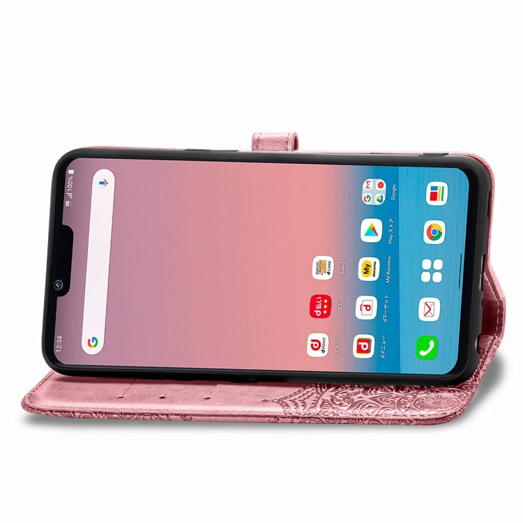 For LG Style3 L-41A Embossed Mandala Pattern TPU + PU Horizontal Flip Leather Case with Holder & Three Card Slots & Wallet