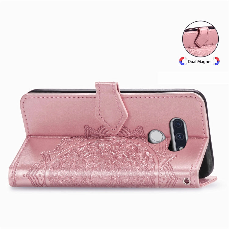 For LG Style3 L-41A Embossed Mandala Pattern TPU + PU Horizontal Flip Leather Case with Holder & Three Card Slots & Wallet