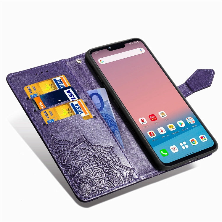 For LG Style3 L-41A Embossed Mandala Pattern TPU + PU Horizontal Flip Leather Case with Holder & Three Card Slots & Wallet