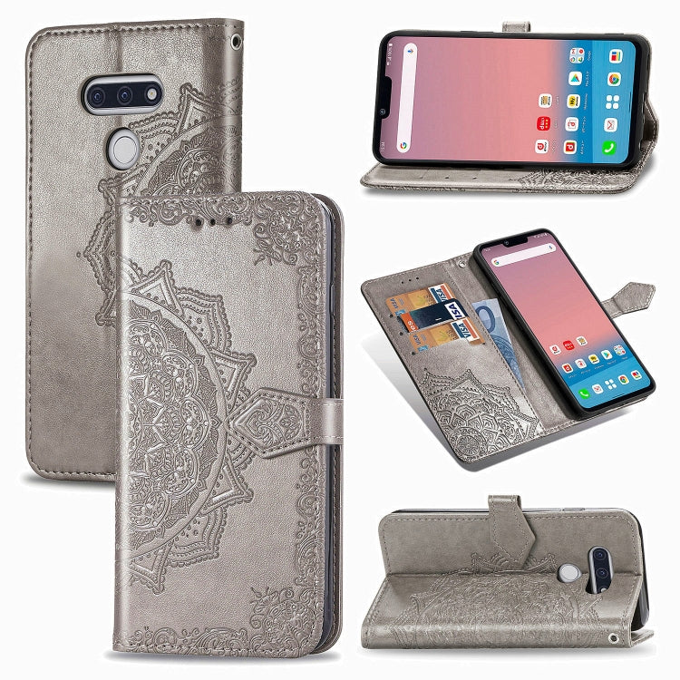 For LG Style3 L-41A Embossed Mandala Pattern TPU + PU Horizontal Flip Leather Case with Holder & Three Card Slots & Wallet