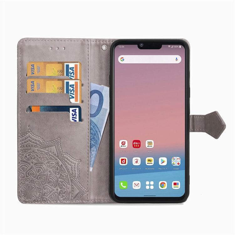 For LG Style3 L-41A Embossed Mandala Pattern TPU + PU Horizontal Flip Leather Case with Holder & Three Card Slots & Wallet