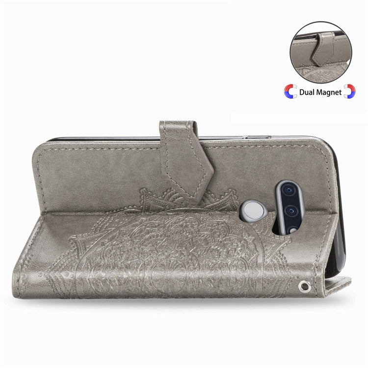 For LG Style3 L-41A Embossed Mandala Pattern TPU + PU Horizontal Flip Leather Case with Holder & Three Card Slots & Wallet