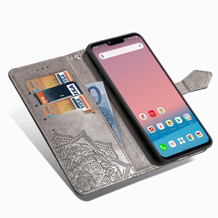 For LG Style3 L-41A Embossed Mandala Pattern TPU + PU Horizontal Flip Leather Case with Holder & Three Card Slots & Wallet