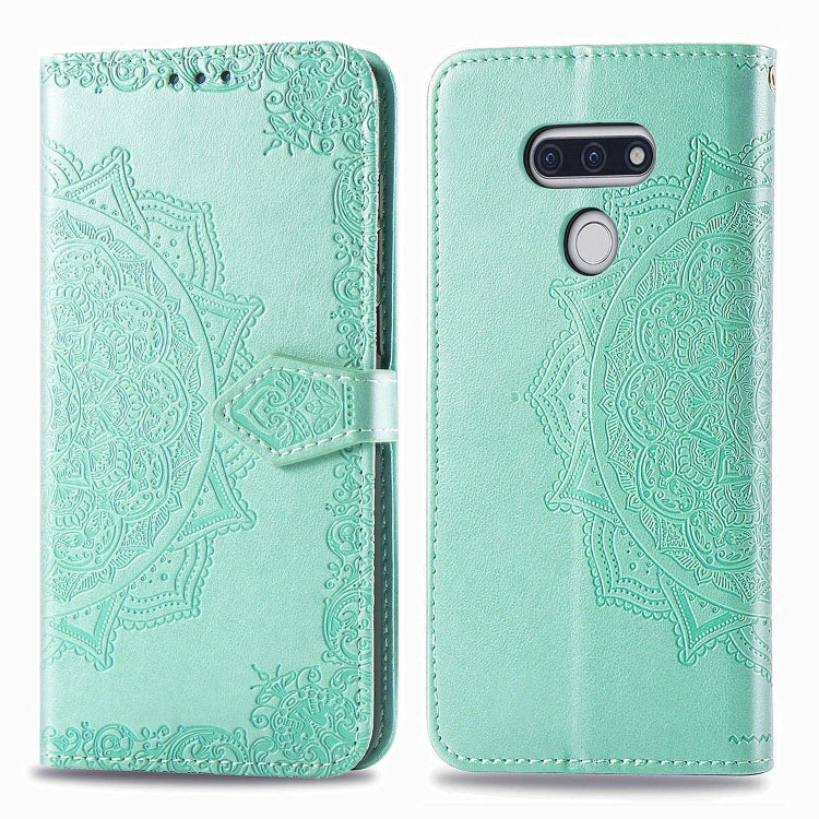 For LG Style3 L-41A Embossed Mandala Pattern TPU + PU Horizontal Flip Leather Case with Holder & Three Card Slots & Wallet