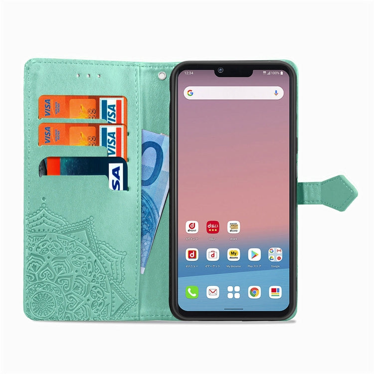 For LG Style3 L-41A Embossed Mandala Pattern TPU + PU Horizontal Flip Leather Case with Holder & Three Card Slots & Wallet