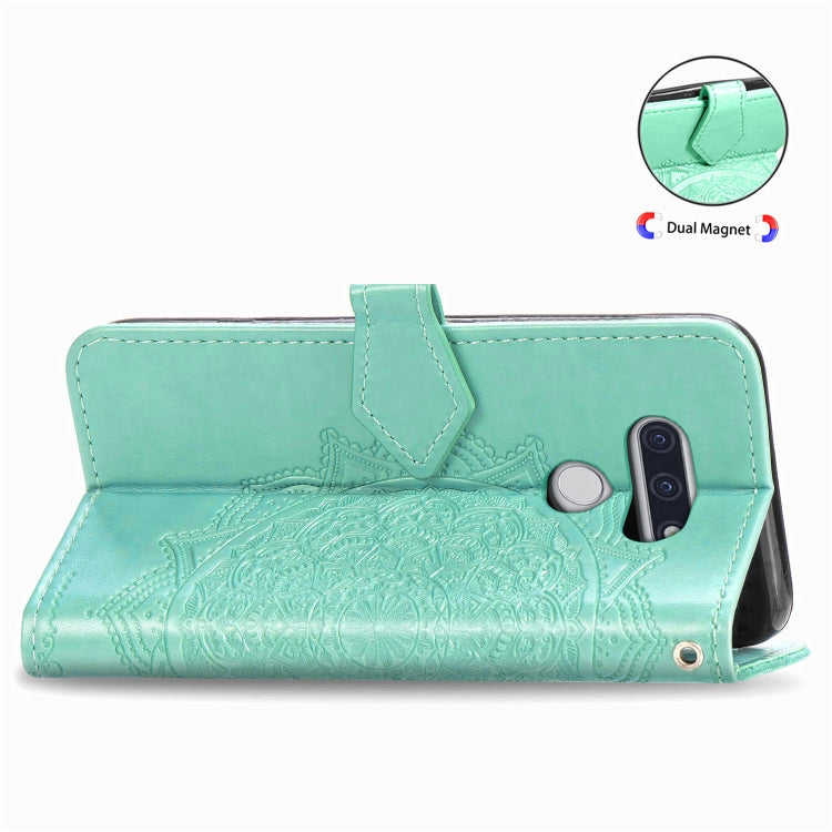 For LG Style3 L-41A Embossed Mandala Pattern TPU + PU Horizontal Flip Leather Case with Holder & Three Card Slots & Wallet