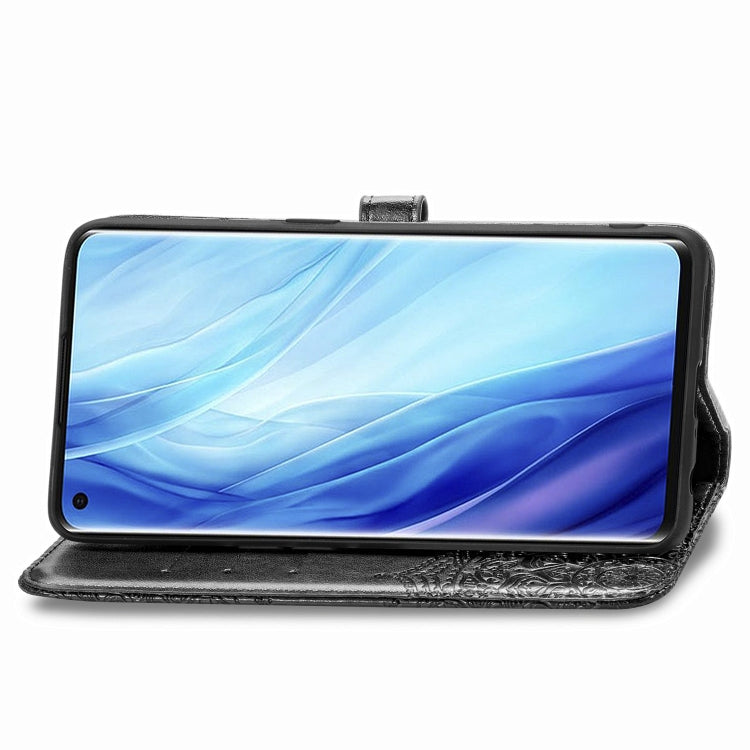 For OPPO Reno4 Pro 4G Embossed Mandala Pattern TPU + PU Horizontal Flip Leather Case with Holder & Three Card Slots & Wallet