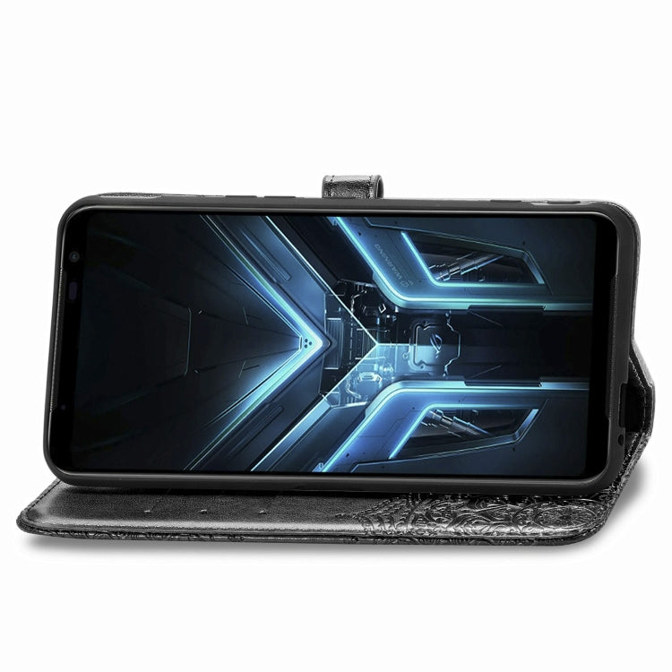 For Asus ROG Phone 3 ZS661KS Embossed Mandala Pattern TPU + PU Horizontal Flip Leather Case with Holder & Three Card Slots & Wallet